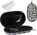 Double Eyeglasses Case, Hard Shell Dual Sunglasses Organizer with Zipper Clip Travel Glasses Storage for Women Men
