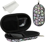 Double Eyeglasses Case, Hard Shell Dual Sunglasses Organizer with Zipper Clip Travel Glasses Storage for Women Men