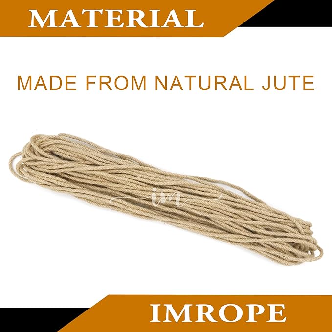 5mm x 300 Feet Natural Jute Rope, Twine for Gardening Tomato Climbing Plant Tie Floristry Crafts Gift Wrapping Packing Decor