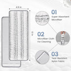 Flat Mop Head Replacement Pads Compatible with Joy-MOOP Mop and Bucket Set, Reusable Washable Squeeze Microfiber Mop Refills for Oshang Bosheng Mop - 13" X 4.9", Grey/Stripe