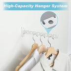 Alise Cloths Drying Rack Wall Mounted,Stainless Steel Folding Laundry Hanging Racks,Swivel Space Saving Clothes Hanger Rack for Bedroom Bathroom Laundry,Matte White,Double Pack