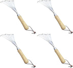 Garden Guru Eco Hand Rake Soil Tiller- 100% Recycled Stainless Steel - Rust Resistant - FSC Certified Wood Ergonomic Handle - Great for Gardening Cultivating,Loosening Soil & Spreading Mulch (4 Pack)