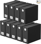 SpaceAid 9 Pack Bed Sheet Organizers and Storage, Foldable Sheet Organizer with Window for Linen Closet, Set Folder Keeper for Queen & King Size Bedding Storage (Black)