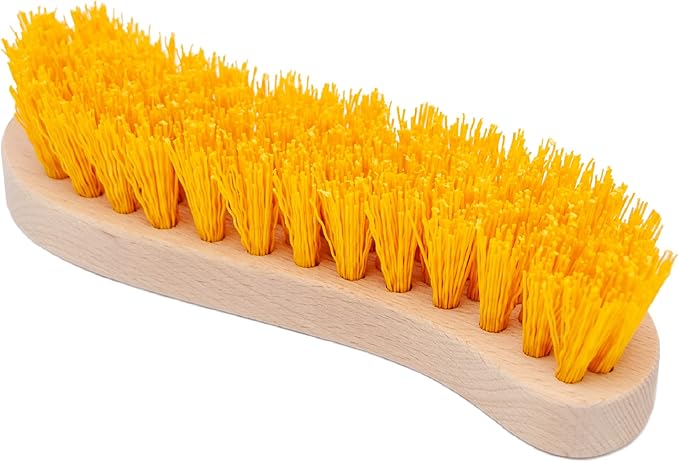 Scrub Brush - Stiff Bristle Brush for Deep Cleaning, Nylon Brush with Hard Bristle, Utility Hand Brush for Indoor and Outdoor, Wooden Scrubbing Brush, Hard Brush Heavy Duty Boot Hand Scrubber
