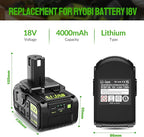 Abeden 18V 4.0Ah Replacement Battery with USB for ONE+ Series,Compatible with 18Volt Lithium Batteries P102 P103 P104 P105 P107 P109 P122 for Cordless Tools (1 Pack)