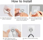 Large Hooks for Hanging Heavy-Duty 44Ib(Max) 10 Packs, Wall Hangers without Nails Self-Adhesive Traceless Clear and Removable, Waterproof and Rustproof Multiple Uses for Bathroom Kitchen Home