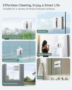 Yoolax Window Cleaning Robot 2.0, Intelligent Robot Window Cleaner with Dual Cross Water Spray Technology, Ungraded 6 Cleaning Paths, Edge Detection System, App & Remote Control, White