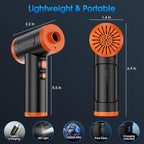 Compressed Air Duster, 100000RPM Handheld Car Vacuum/Air Blower& Pump, 3 Gear Adjustable Electric Air Duster/Car Vacuum Cleaner, Keyboard Duster with LED Light-10 Kits Air Blower for Computer(Orange)