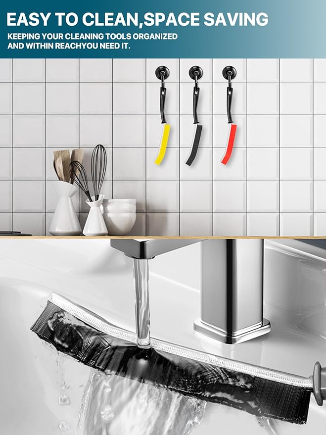 6 Pcs Crevice Cleaning Brush Set, Household Hard Bristle Crevice Cleaning Brush, Crevice Cleaning Tool for Sink,Faucets，Grout,Bathroom,Corner, Baseboard,Gas Stove and Tiles KOSPRIE