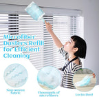 200 Pcs Disposable Dusters Refills Bulk Heavy Duty 180° Multi Surface Replacement Dusters for Cleaning Ceiling Fan with Microfibers Unscented (Bright Colors)