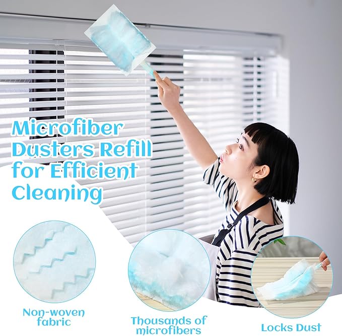 200 Pcs Disposable Dusters Refills Bulk Heavy Duty 180° Multi Surface Replacement Dusters for Cleaning Ceiling Fan with Microfibers Unscented (Bright Colors)