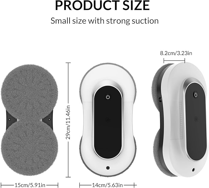 Automatic Window Cleaner Robot With Dual Water Spray,Smart Window Cleaning Washer Machine With 3000pa Suction&AI Path Planning,Perfect Windows Cleaning Robot For HighRise Windows, Tiles And Glass