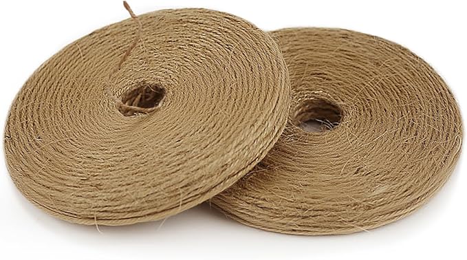 PerkHomy 800 Feet (2Pcs * 400Feet) Garden Twine Strong Natural Jute Long Brown Twine for Gardening Tomato Climbing Plant Tie Floristry Crafts Gift Wrapping Packing Decor