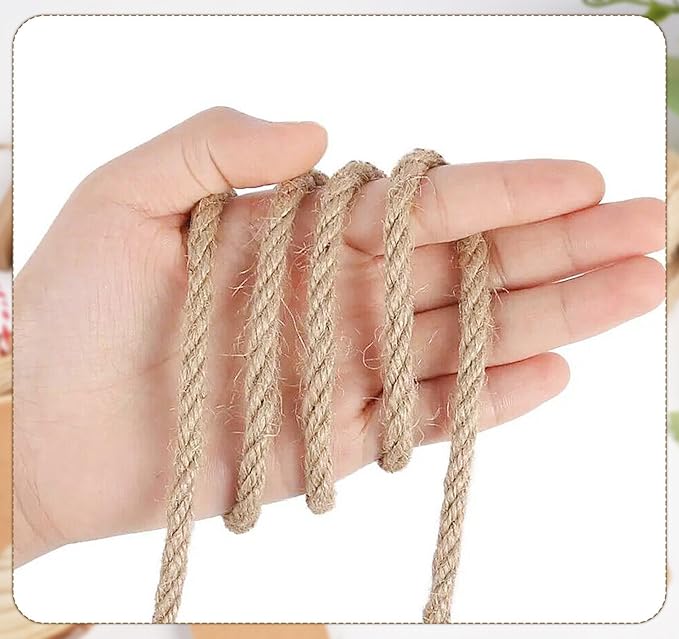 5mm 12Ply Jute Twine,98 Feet/30M Twisted Jute Rope, Garden Twine, Heavy Duty and Thick Twine Rope, Garden, Arts & Crafts, Home Decor, Packaging Braided