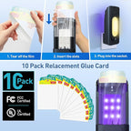 Fruit Fly Trap for Indoors with 10 Refills, 2 in 1 Fly Trap Indoor with Night Light for Home, Gnat Traps for House Indoor, Plug-in Insect Trap for Gnats, Flies, Moths, and Other Bugs-Black