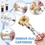 Qunclay 6 Pack Compatible with Moen 1222 Replacement Cartridge Kit One-handle Positemp Faucets Tub Bathtub Shower Cartridge Replacement Tool Brass and Plastic Shower Part