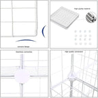 C&AHOME Wire Cube Storage, 9-Cube Organizer Metal, Wire C Grids Storage, Storage Bins Shelf, Modular Bookshelf, Closet Cabinet Ideal for Home, Living Room, Office 36.6”L x 12.4”W x 48.4”H White