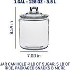 Anchor Hocking Heritage Hill 1 Gallon Glass Jar with Lid, Set of 2