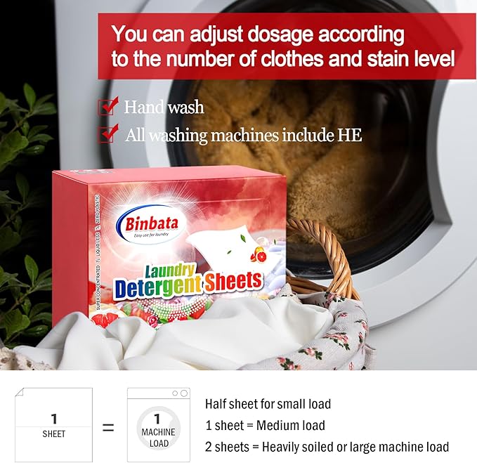 Laundry Detergent Sheets, 200 Loads Scarlet Encounter Scent Hypoallergenic Eco Laundry Sheets, Biodegradable Plastic Free Liquidless Laundry Sheets Detergent Suitable for Sensitive Skin