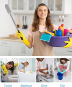 6 Pack Pumice Stone Toilet Bowl Cleaner with Long Stainless Handle - 22" Longer Pumice Stone for Cleaning - Hard Water Ring Stains Remover Brush for Toilet, Bathroom, Kitchen, Sink, Pool, Tile, Grill