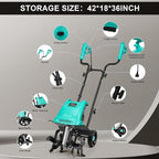 Electric Rototiller Garden Tiller 12 Inch Tilling Width 8-Inch Electric Tiller 10.5 Amp Tiller Cultivator for Garden Yard