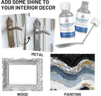 Liquid Silver Leaf Paint High Gloss Multi Surface Rich Silver Paint for Metal, Wood, Plastic, Canvas, Appliance, Furniture Scratch Repair & Art Handcrafts 30ml/1.5oz Fast Drying Acrylic Metallic Finish