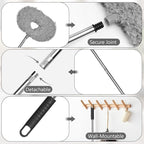 Eunice 13-49.7 Inches Ceiling Fan Duster with Extension Pole, Adjustable and Removable Cleaner Blade for High Ceiling, Fan Cleaner for Window Door Furniture (Gray)