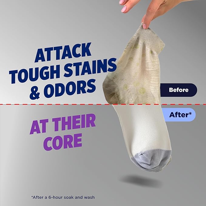 OxiClean Triple Action Odor Blasters Odor and Stain Remover Powder, Use with Detergent, Eliminates Tough Odors and Removes Stains, Color Safe and Chlorine Free, 6.5 lbs