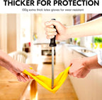 Vgo... 1-Pair Reusable Household Gloves, Rubber Dishwashing gloves, Extra Thickness, Long Sleeves, Kitchen Cleaning, Working, Painting, Gardening, Pet Care (Size L, Yellow, HH4601)