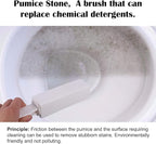 3 Pack Pumice Stone for Toilet Bowl Cleaning with Handle, Scouring Stick Remove Toilet Bowl Hard Water Rings, Calcium Buildup and Rust for Cleaning Toilet, Bathroom, Kitchen Sink, Grill (White)