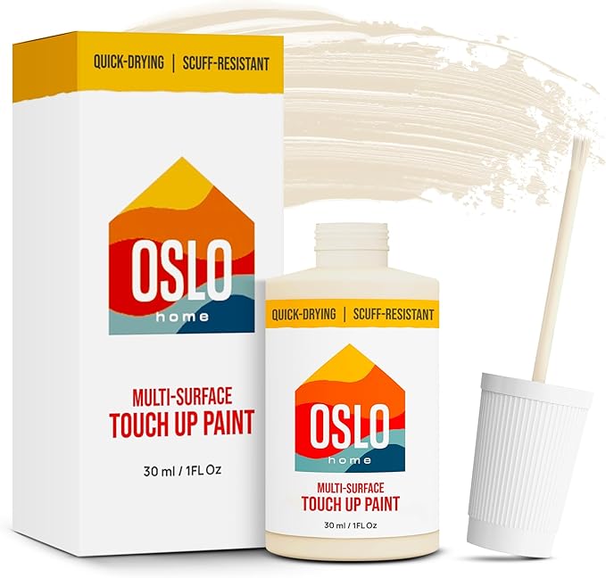 Touch Up Paint, Classic White, 1oz, Matte, w/brush in bottle, Quick drying, for Home repairs, Kitchen Cabinets,Furniture