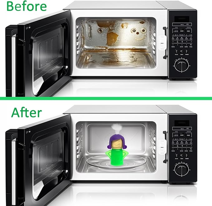 Microwave Cleaner Microwave Angry Mama Oven Cleaner High Temperature Steam Cleaning Equipment Tool Steam Cleans Add Vinegar and Water (Green)