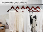 StorageWorks Wooden Hangers 30 Pack, Wood Coat Hangers for Closet, Heavy Duty Clothes Hangers for Suits, Shirts, Pants, Jackets, Dark Cherry Color