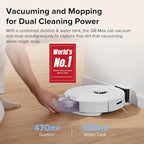 roborock Q8 Max Robot Vacuum and Mop Cleaner, DuoRoller Brush, 5500Pa Strong Suction, Lidar Navigation, Obstacle Avoidance, Multi-Level Mapping, Perfect for Pet Hair