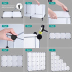 Neprock Cube Storage Organizer,16-Cube Shelf Closet Organizers and Storage Shelves,Book Shelves Wardrobe Clothes Organizer for Clothing Storage,Yarn Storage and Room Organization (Transparent White)