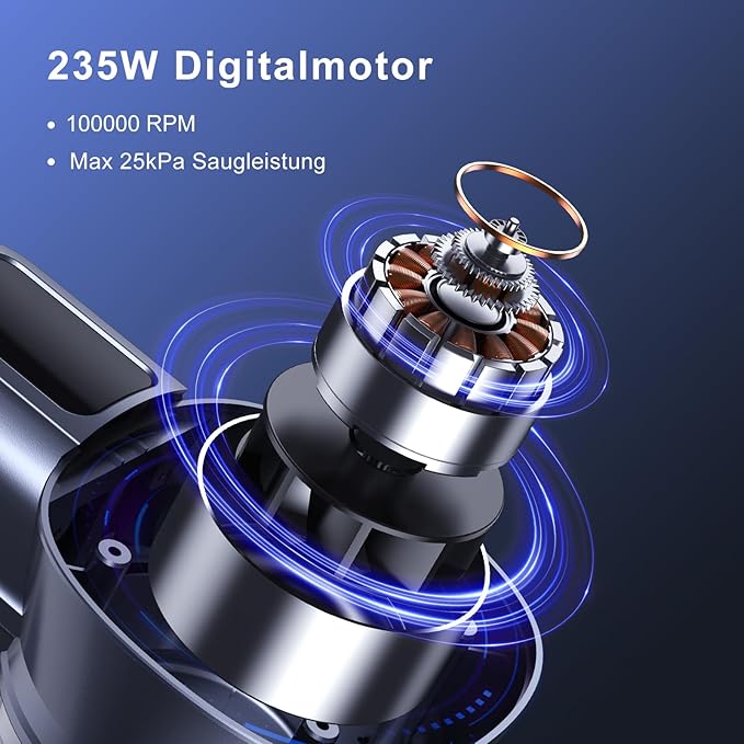 Lubluelu Cordless Vacuum Cleaner,25000Pa Cordless Stick Vacuum with 235W Brushless Motor, 50min Runtime, Detachable Battery, Self-Standing Vacuum for Hard Floor, Carpet, Pet Hair