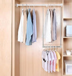 Adjustable Hanging Closet Rod, Extender Hanging Rod, Closet Hanging Organizer, Heavy Duty Closet Bar, Hanging Rod (2 Pack, Chrome)