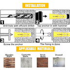 340-Piece Drywall Anchors and Screws Combo Pack - 170 Plastic Wall Anchors and 170 Screws - Assorted Sizes - Organizer Box Included - Wall Anchors and Screw for Drywall
