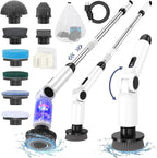 Electric Spin Scrubber, [IPX7 Waterproof ] [50KG Torque] Shower Scrubber with 9 Brush Heads, 2 Speed Mode, 4 Adjustable Angles, Electric Brush for Cleaning for Bathroom Floor Tile