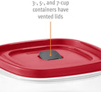 Rubbermaid EasyFindLids Food Storage and Organization Containers, 3-Pack, Racer Red, BPA-Free, Microwave & Dishwasher Safe