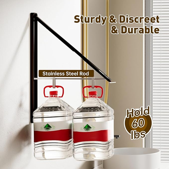 Clothes Drying Rack, Laundry Room Wall Mounted Retractable Clothes Hanger Drying Rack, Laundry Clothing Drying Rack Folding Indoor or Outdoor, Easy Installation Aluminium Dryer, 1pcs(Black)