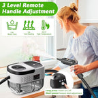 Handheld Steam Cleaner, 2500W High Pressure Steamer for Cleaning, Portable Steam Cleaner with 1.6L Water Tank, 3 Levels Adjustable Handle, Steam Cleaner for Home, Car, Furniture, Bed Bugs (White)