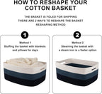 Large Storage Basket for Organizing, Woven Rope Basket for Shelves, Closet Organizer Bins for Clothes, Blanket, Toys, Baby Nursery Storage, 17.7" x 13" x 7.87", 2 Packs Gradient Blue