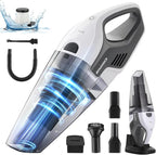 9700Pa Handheld Vacuum Cordless, 100W Portable Car Vacuum, Wet Dry Hand Held Vacuum, Lightweight Low-Noise Washable HEPA Filter Vacuum Cleaner for Car/Home/Pet/Office