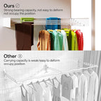 Wall Mounted Drying Rack for Laundry 40'', Folding Drying Rack Clothing Wall Mount with 5 Rods, Space Saving for Indoor Outdoor Bathroom Balcony (White, 40'')