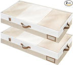 StorageWorks Large Under Bed Storage Containers with Handles and Label Holder, 2 Pack Ultra-thick Fabric Underbed Bins, Closet Organizer for Clothes, Blankets, Sweater