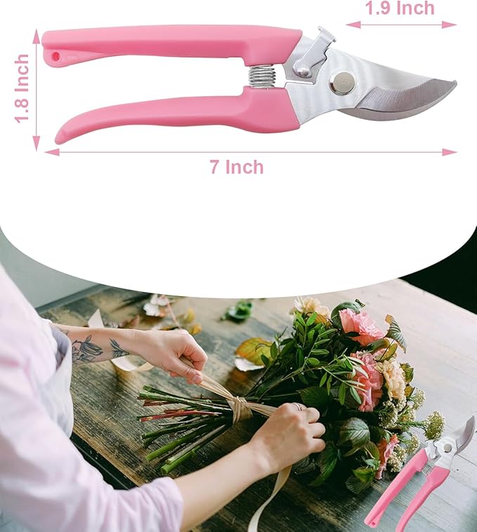 Pruning Shears for Gardening, 4 Pack Garden Scissors for Cutting Fresh Flowers, Floral Clippers for Plants, Fruits (Pink, Green, Blue, Black)