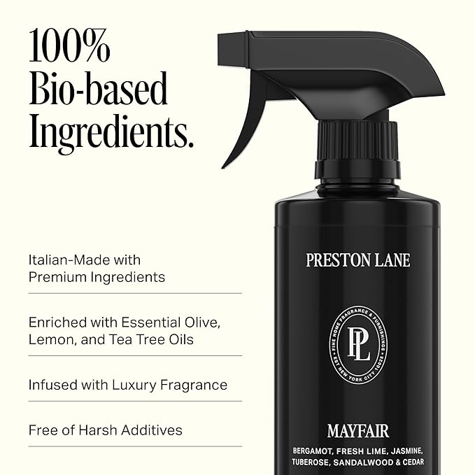Preston Lane Luxury All-Purpose Cleaner, Mayfair Scent | Bio-Based Multi-Surface Spray | Streak-Free Finish, Lifts Dirt, Smudges & Grease | Vegan & Cruelty-Free