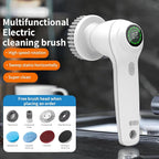 COO Electric Spin Scrubber, Cordless Cleaning Brush Scrubber, Home Power Scrubber for Cleaning Bathroom Kitchen, Cleaning Brush with 8 Replacement Heads Bathroom Cleaner (White, SX828)