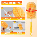 36 Pack Dusters Refill Compatible with Swiffer Dusters for Cleaning, with 1 Handle, Multisurface 360° Dusters with 4X Microfibers, Disposable Heavy Duty Duster Refills, Helps Remove Allergens